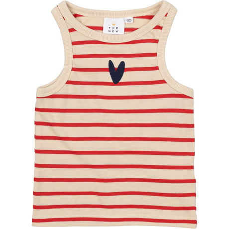 The New Poppy Red Striped Nil Kort Topp