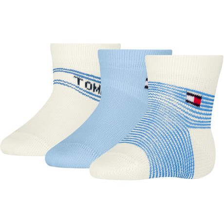 Tommy Hilfiger Light Blue Baby Sokker 3-Pakning Gaveeske Stripe