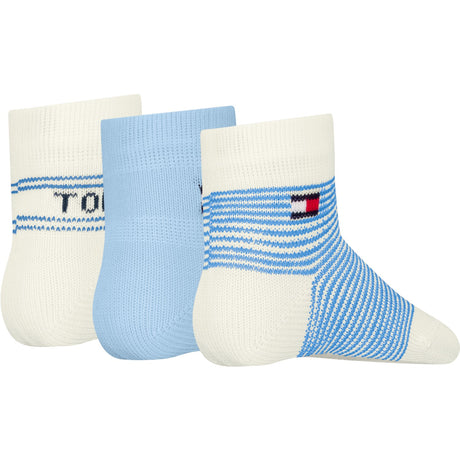 Tommy Hilfiger Light Blue Baby Sokker 3-Pakning Gaveeske Stripe