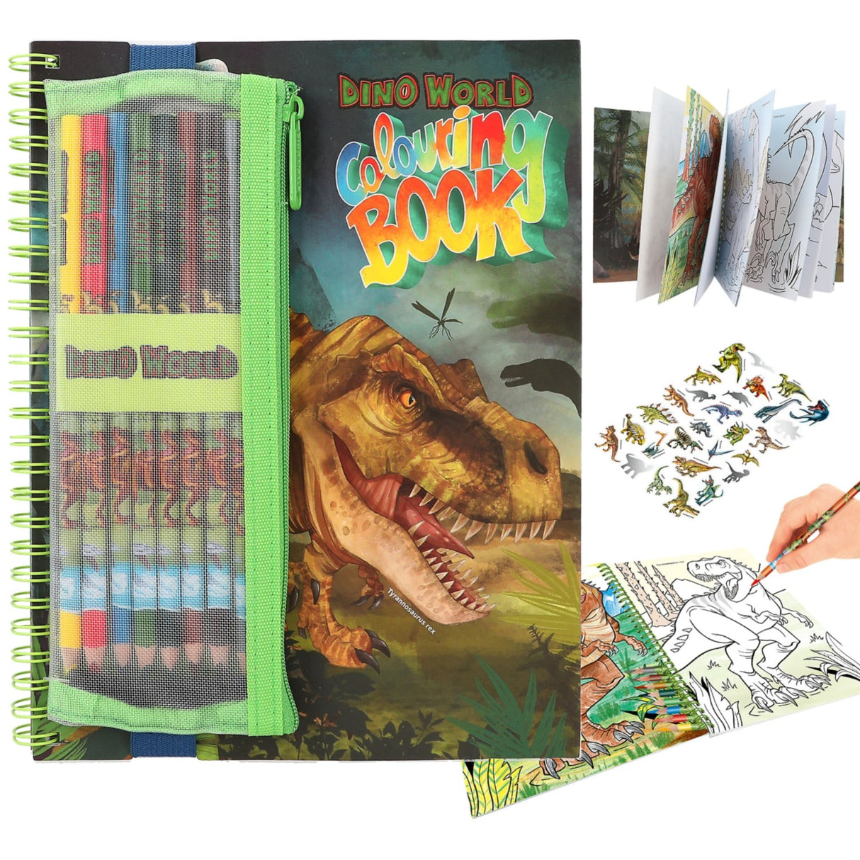 Dino World fargeleggingsbok m/fargestifter