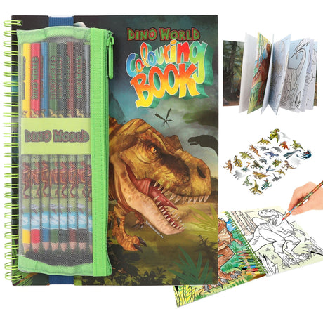 Dino World fargeleggingsbok m/fargestifter