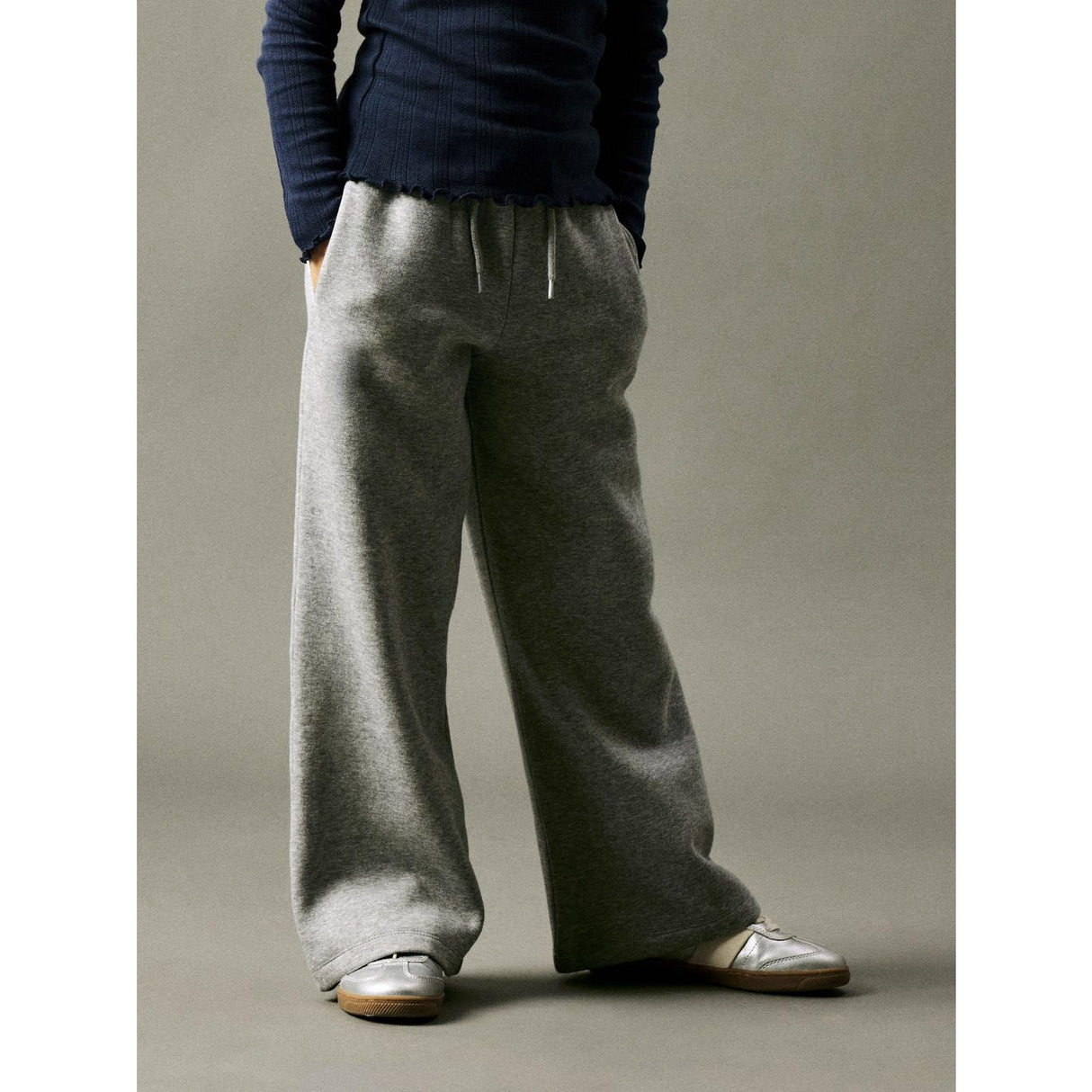 Name It Grey Melange Oanne Regular Wide Sweatpants