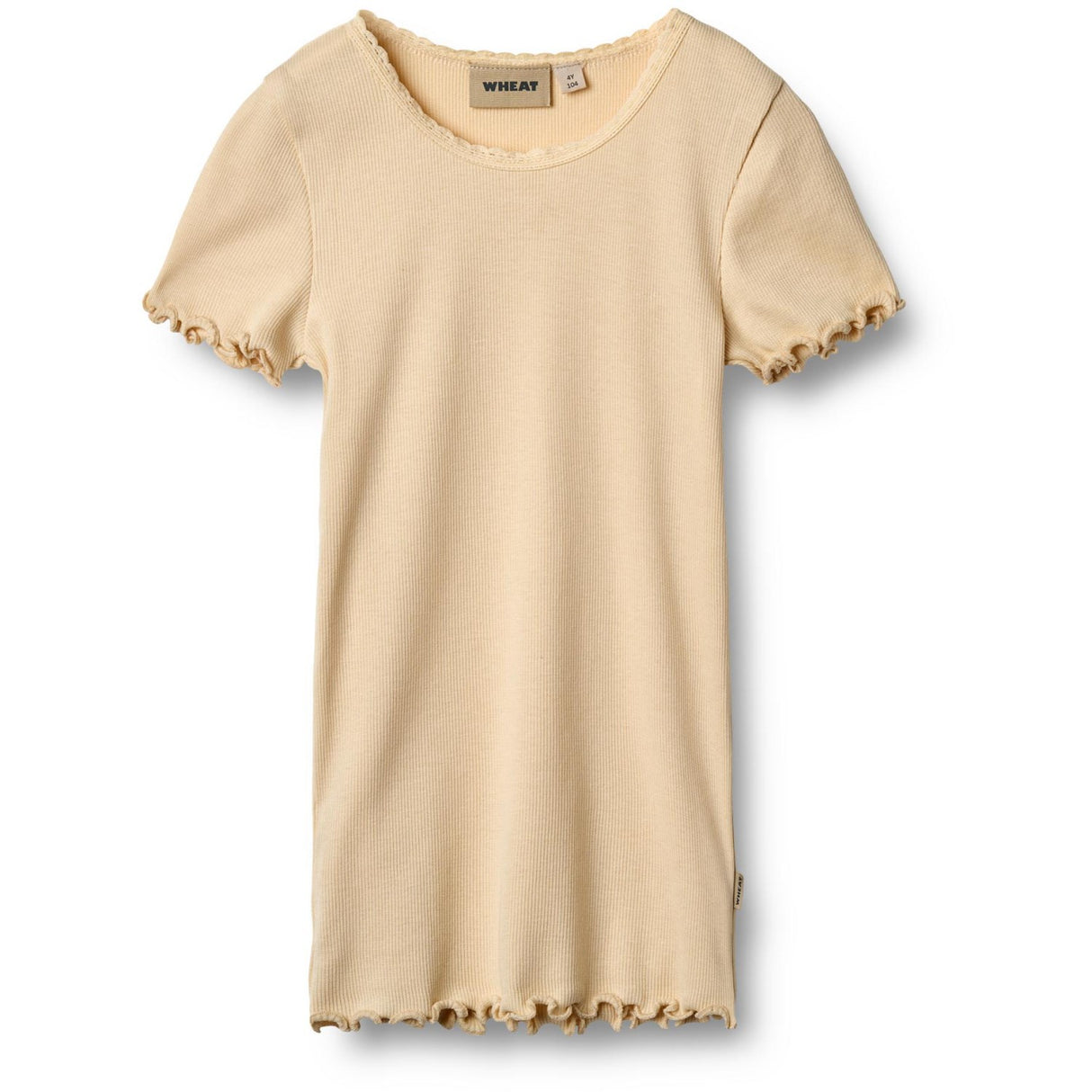 Wheat Macadamia Rib T-Skjorte S/S Katie