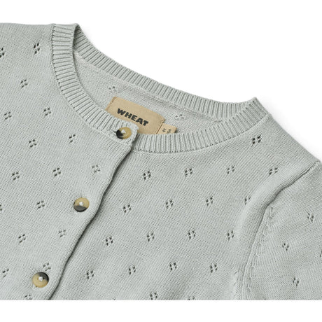 Wheat Soft Blue Strikk Cardigan Maia