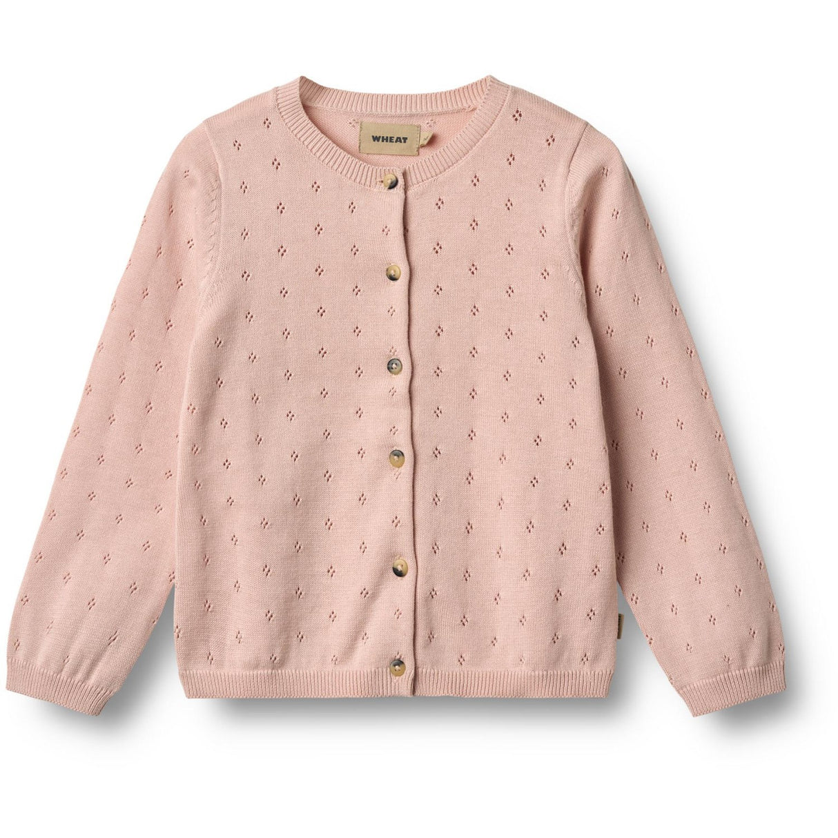 Wheat Powder Strikk Cardigan Maia