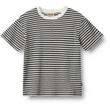Wheat Navy Rib Stripe T-Skjorte S/S Fabian