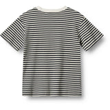 Wheat Navy Rib Stripe T-Skjorte S/S Fabian