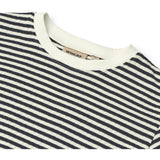Wheat Navy Rib Stripe T-Skjorte S/S Fabian