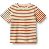 Wheat Warm Caramel Stripe T-Skjorte S/S Fabian