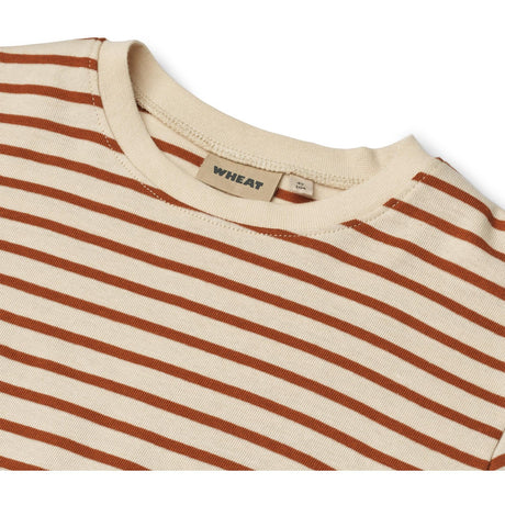 Wheat Warm Caramel Stripe T-Skjorte S/S Fabian
