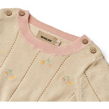 Wheat Sandshell Strikk Topp S/S Malvina