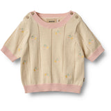 Wheat Sandshell Strikk Topp S/S Malvina