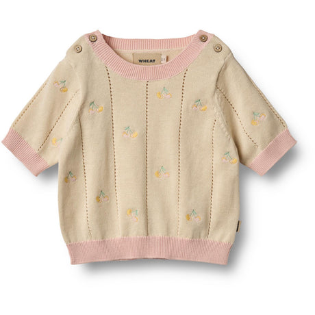 Wheat Sandshell Strikk Topp S/S Malvina