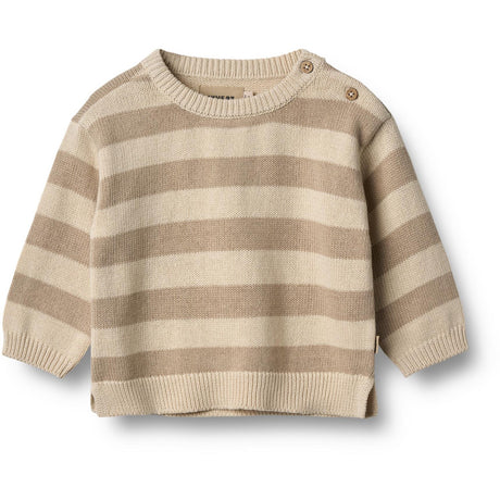 Wheat Beige Stripe Strikk Pullover Morgan