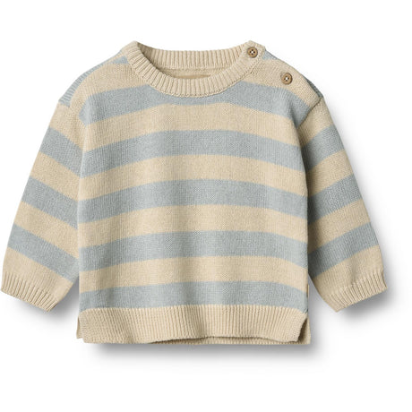 Wheat Blue Stripe Strikk Pullover Morgan