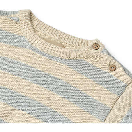 Wheat Blue Stripe Strikk Pullover Morgan