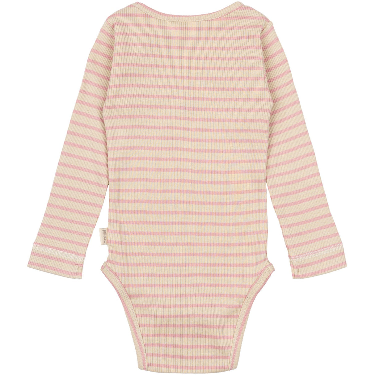 Petit Piao Bright Rose/Dark Off White Body L/S Modal Striped