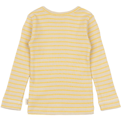 Petit Piao Yellow Sun/Dark Off White Bluse Modal Striped