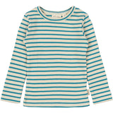 Petit Piao Turquise /Dark Off White Bluse Modal Striped