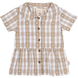 Petit Piao Off White Heart Skjorte S/S Round Woven