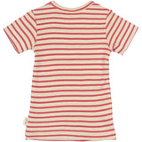 Petit Piao Light Berry/Dark Off White T-Skjorte S/S Modal Striped
