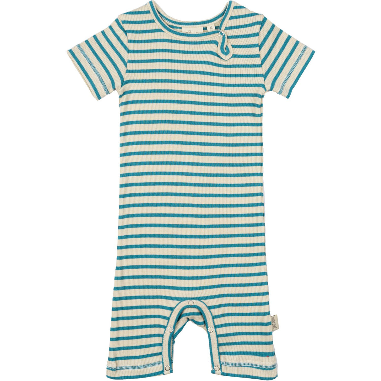 Petit Piao Turquise /Dark Off White Sommerdress S/S Modal Striped