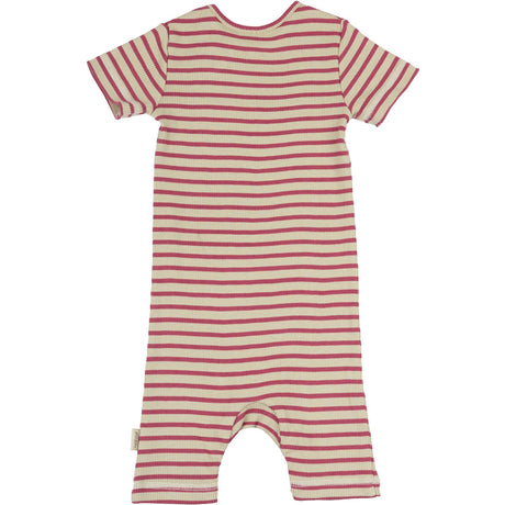 Petit Piao Light Berry/Dark Off White Sommerdress S/S Modal Striped