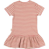 Petit Piao Light Berry/Dark Off White Kjole S/S Modal Striped