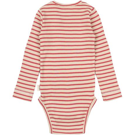 Petit Piao Light Berry/Dark Off White Body L/S Modal Striped