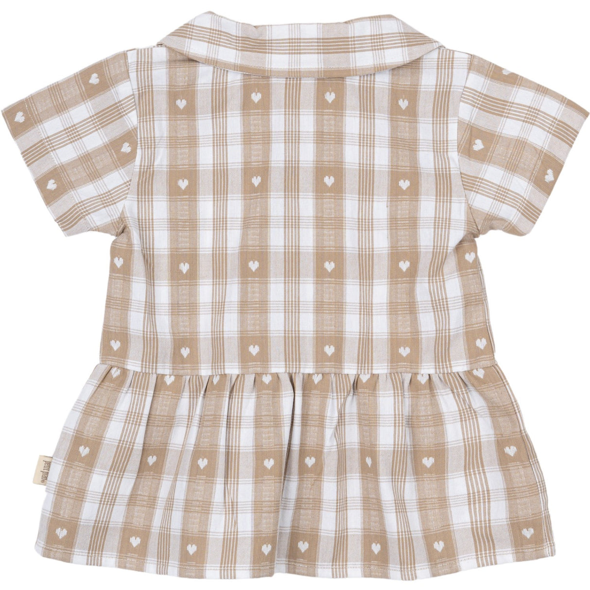 Petit Piao Off White Heart Skjorte S/S Round Woven