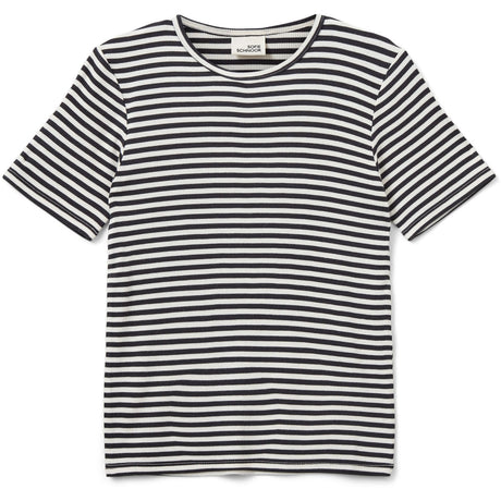 Sofie Schnoor Black Striped Nataliasy Rib T-Skjorte