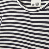 Sofie Schnoor Black Striped Nataliasy Rib T-Skjorte