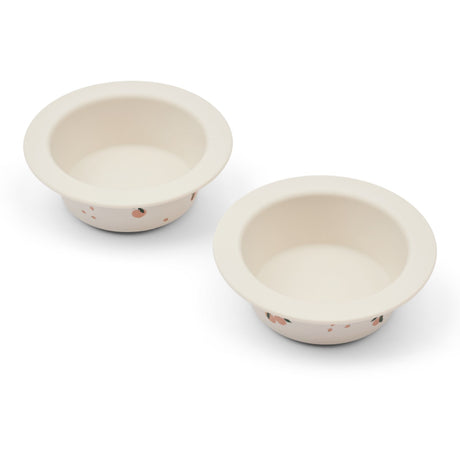 LIEWOOD Peach / Sea Shell Peony Printed Suction Bowl 2-Pakning