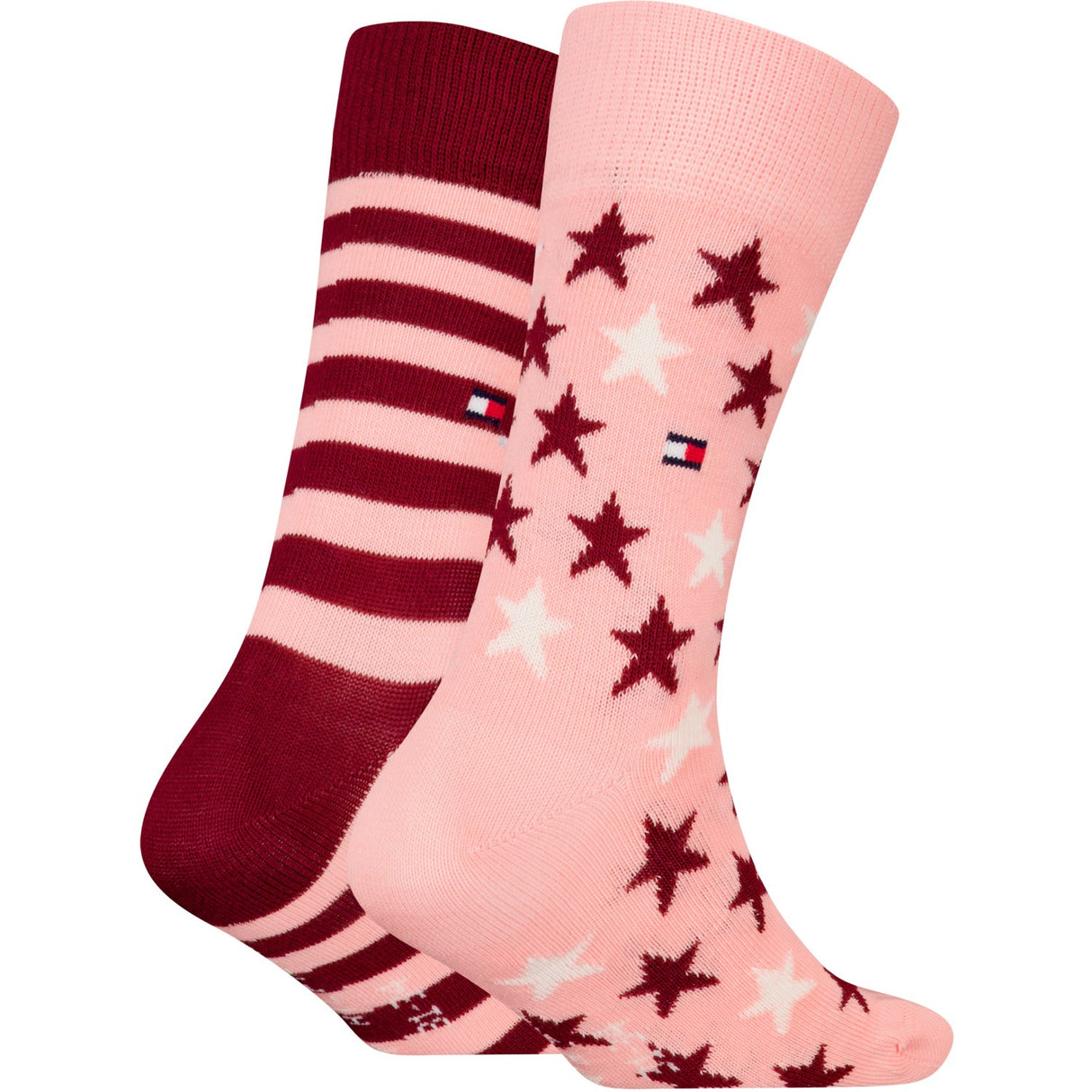 Tommy Hilfiger Soft Pink/Rouge Kids Strømper 2-Pakning Stars og Stripes