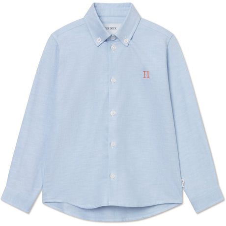 Les Deux Kids Light Blue Konrad Contrast Oxford Skjorte