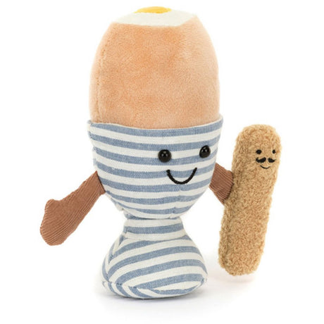 Jellycat FUN Amuseables Æg Blødkogt æg Med brød 16 cm