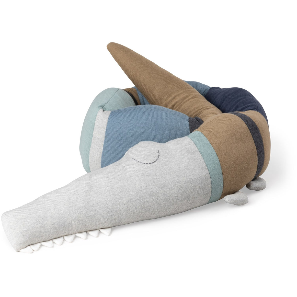 Sebra Dusty Blue Mix Strikket Cushion Sleepy Croc