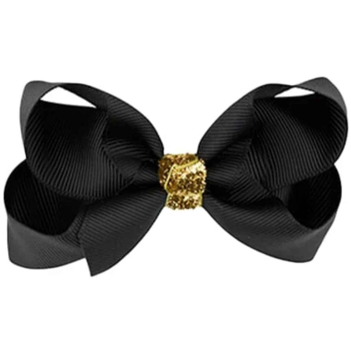 Bow's by Stær Klassisk Bue - Sort/Guld Glitter - 8 cm