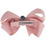 Bow's by Stær Klassisk Bue - Antique Rose/Grå Glitter - 8 cm