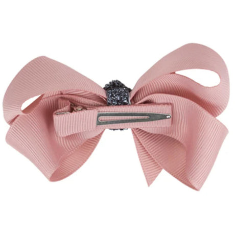 Bow's by Stær Klassisk Bue - Antique Rose/Grå Glitter - 8 cm