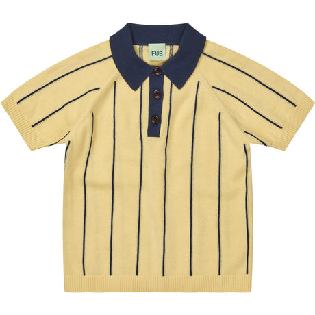 FUB vanilla/dark navy Striped Polo