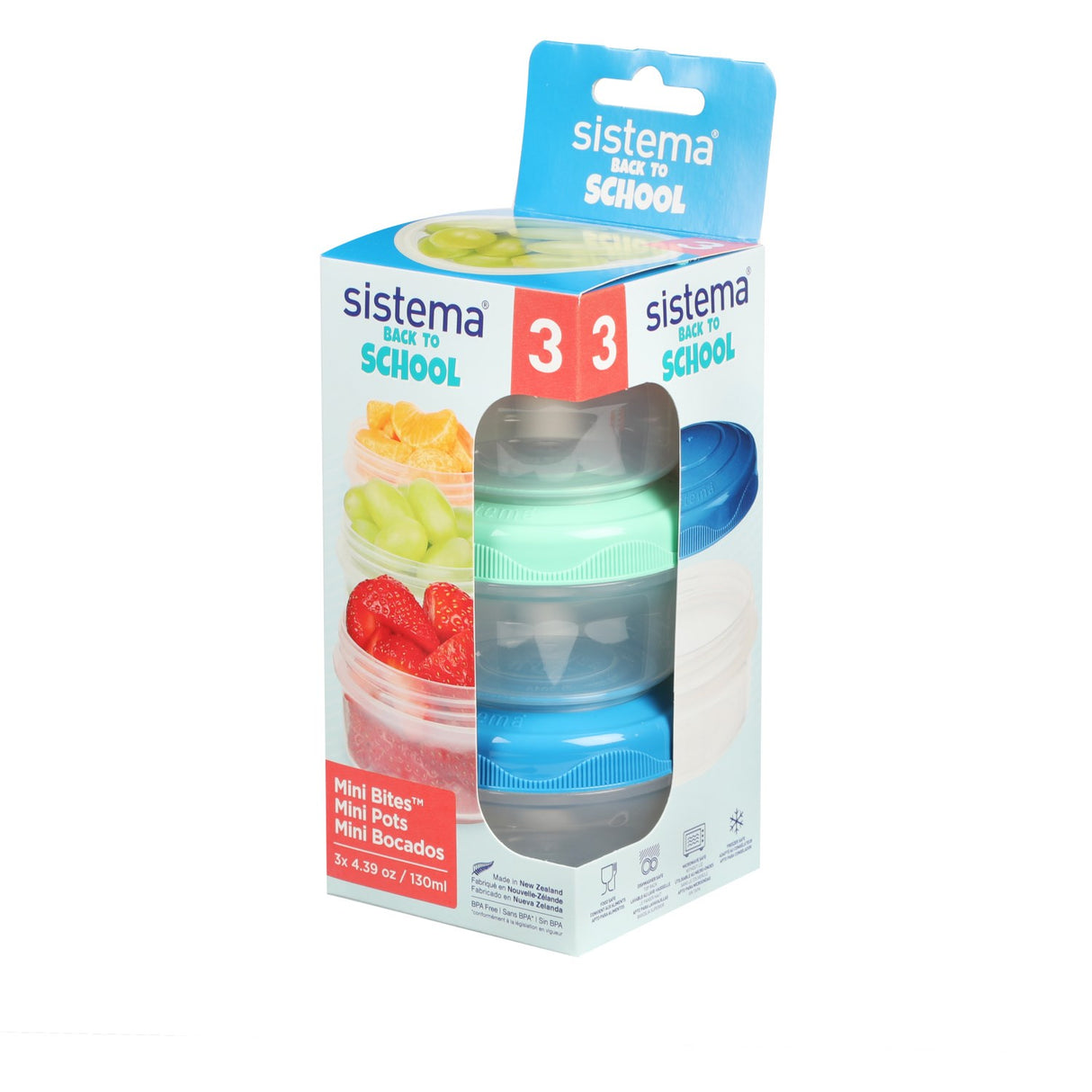 Sistema To Go Mini Bites Mat Oppbevaring 130 ml Mixed Pack 3-pak