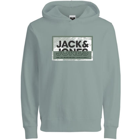 Jack & Jones Junior Aqua Gray Cologan Print Sweat Hettegenser