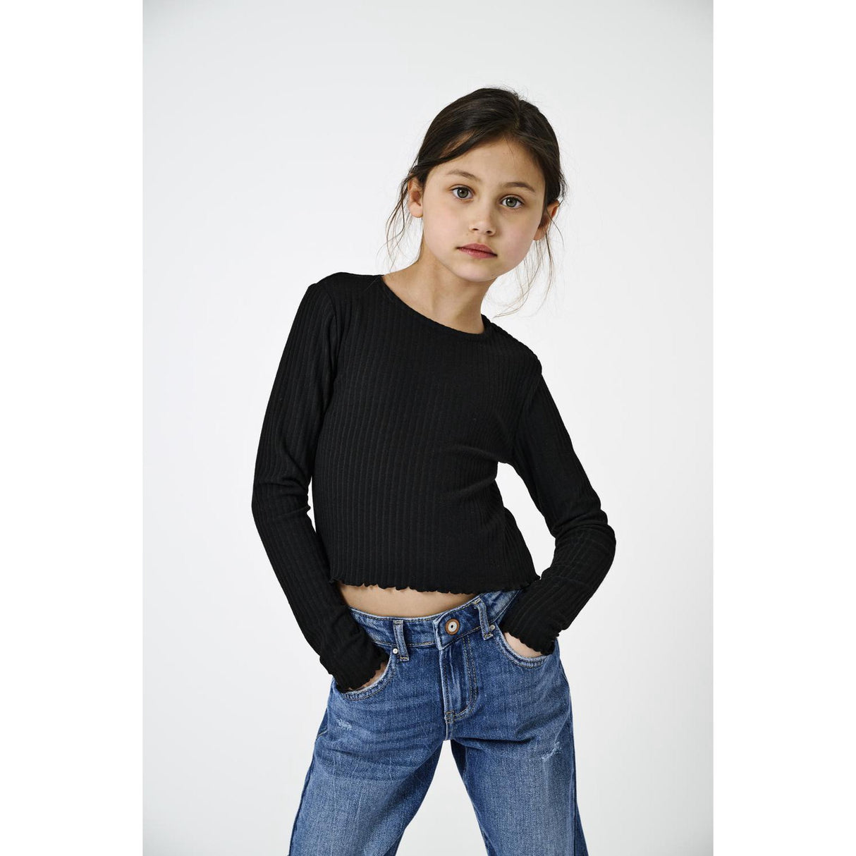 kids ONLY Black Nella O-Neck Bluse Noos