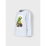 Name It Bright White Race Dino Voto Regular Bluse