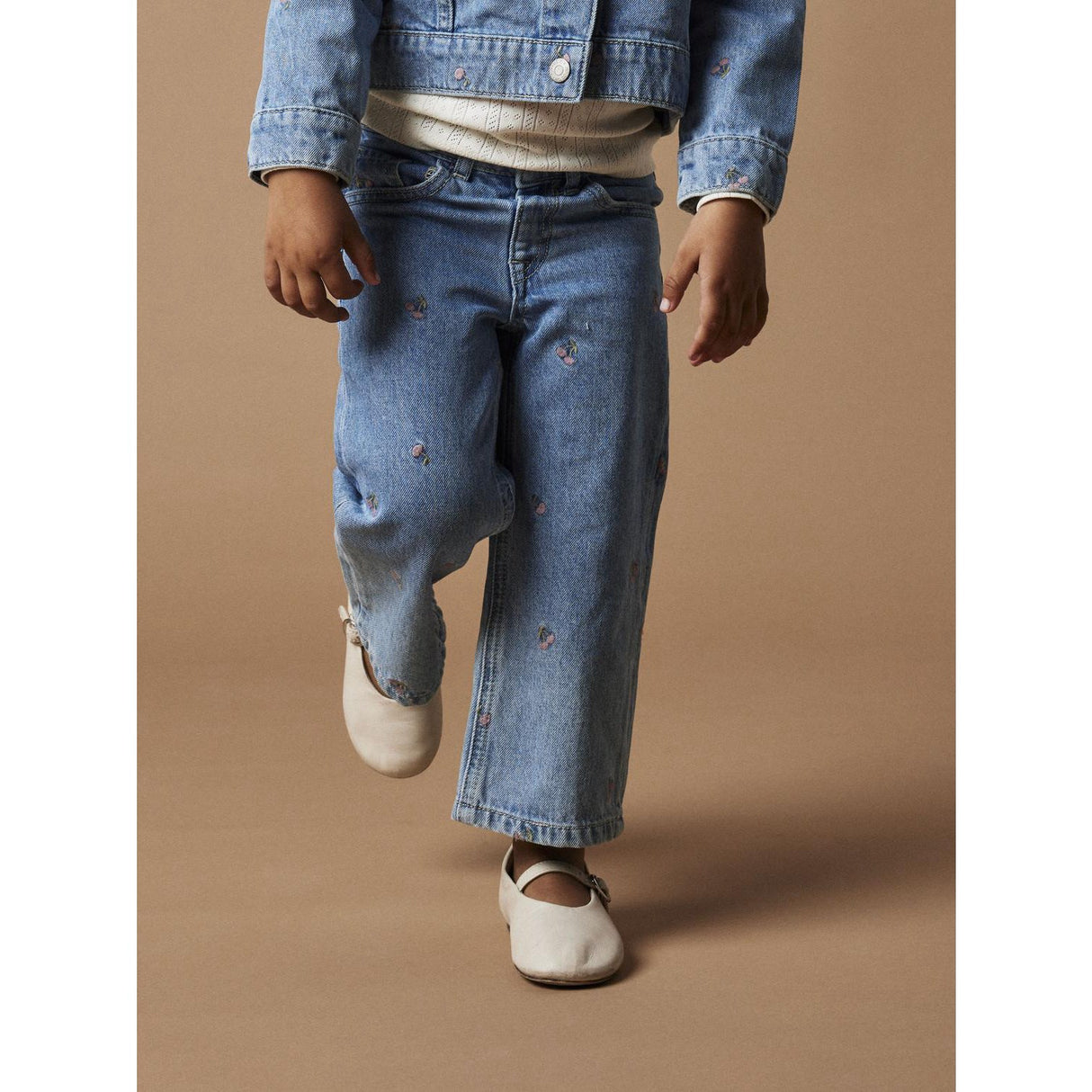 Name It Lys Blue Denim Rose Wide Jeans