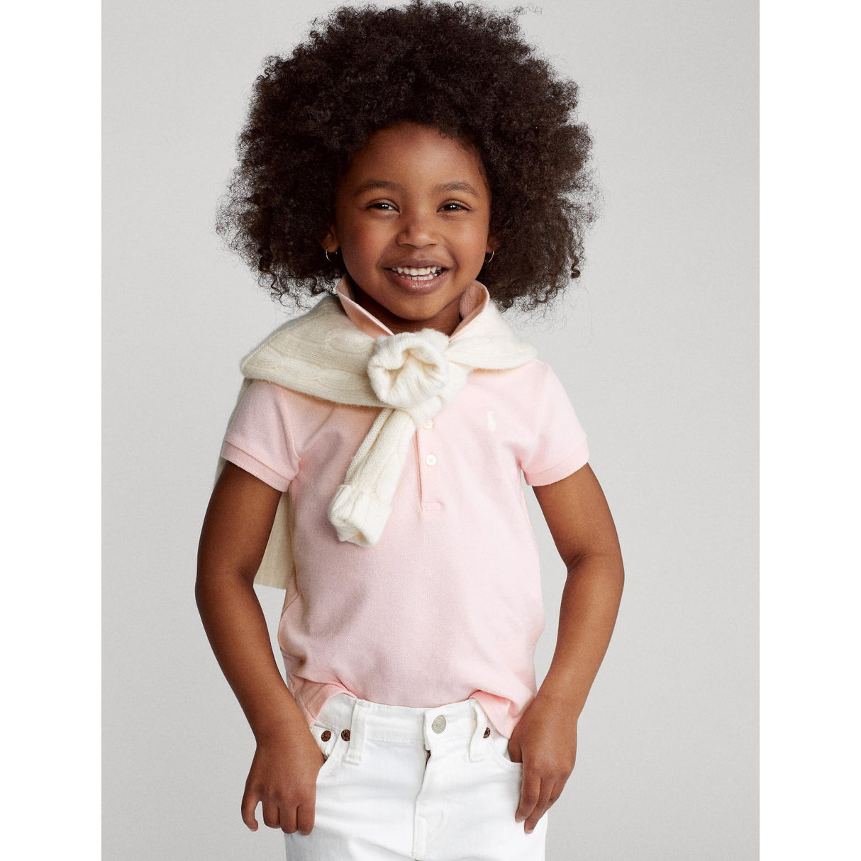 Polo Ralph Lauren Hint Of Pink Girl Polo T-Skjorte