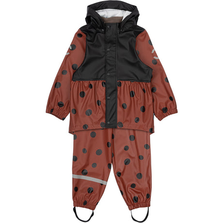Mikk-Line Henna Ladybug Suspenders Rain Sett