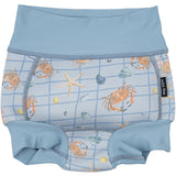 Mikk-Line Faded Denim AOP Baby Badebukser Resirkulert