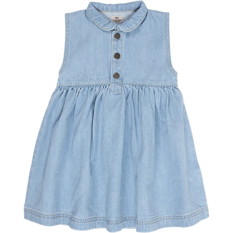 COPENHAGEN COLORS Super Lt Blue Indigo Washed Organic Denim Kjole m. Halsbånd